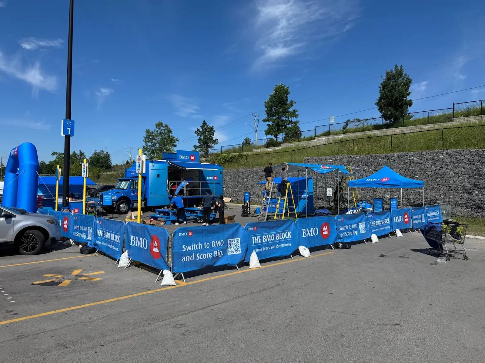 Event fencing forming a perimeter around a Toronto event site.