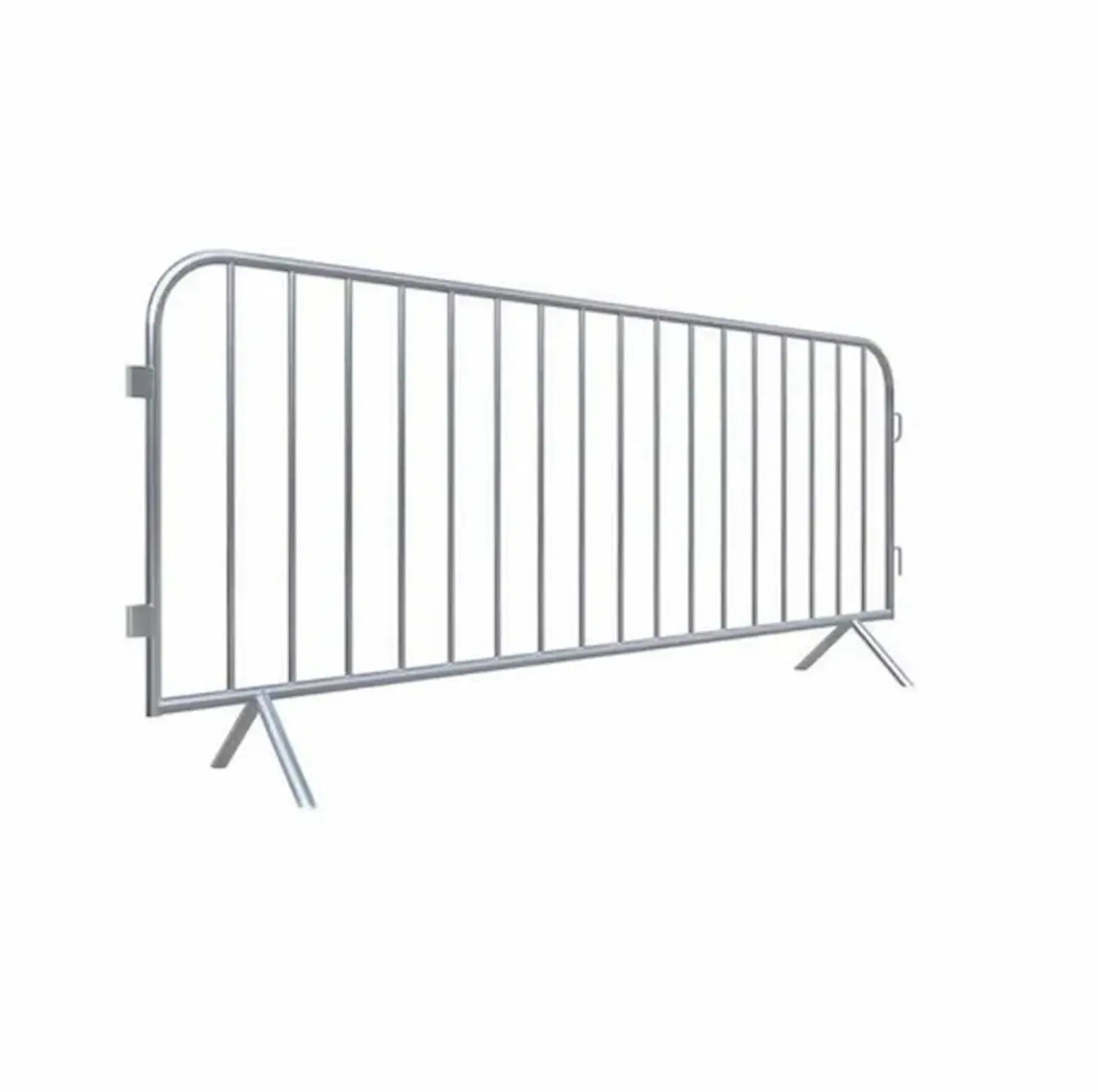 Galvanized steel barrier on a low-profile bridge foot for rental in Oshawa